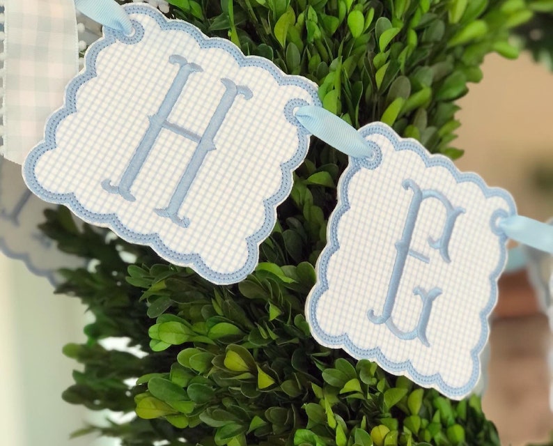 Baby Blue Embroidered Name Banner. - Etsy