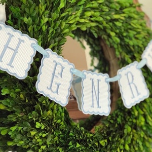 Baby Blue Embroidered Name Banner. - Etsy