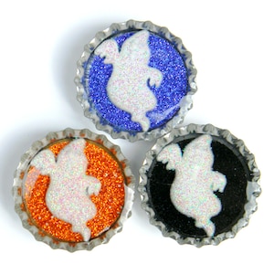 Bottle Cap Magnets Ghosts Set of 3 image 1