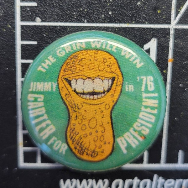 Jimmy Carter Peanut Genuine Imitation Campaign Button