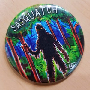 Bigfoot Sasquatch Cryptid Commemorative Illustration Button