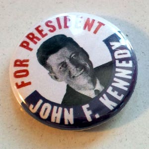 John F. Kennedy Genuine Imitation Campaign Button image 1