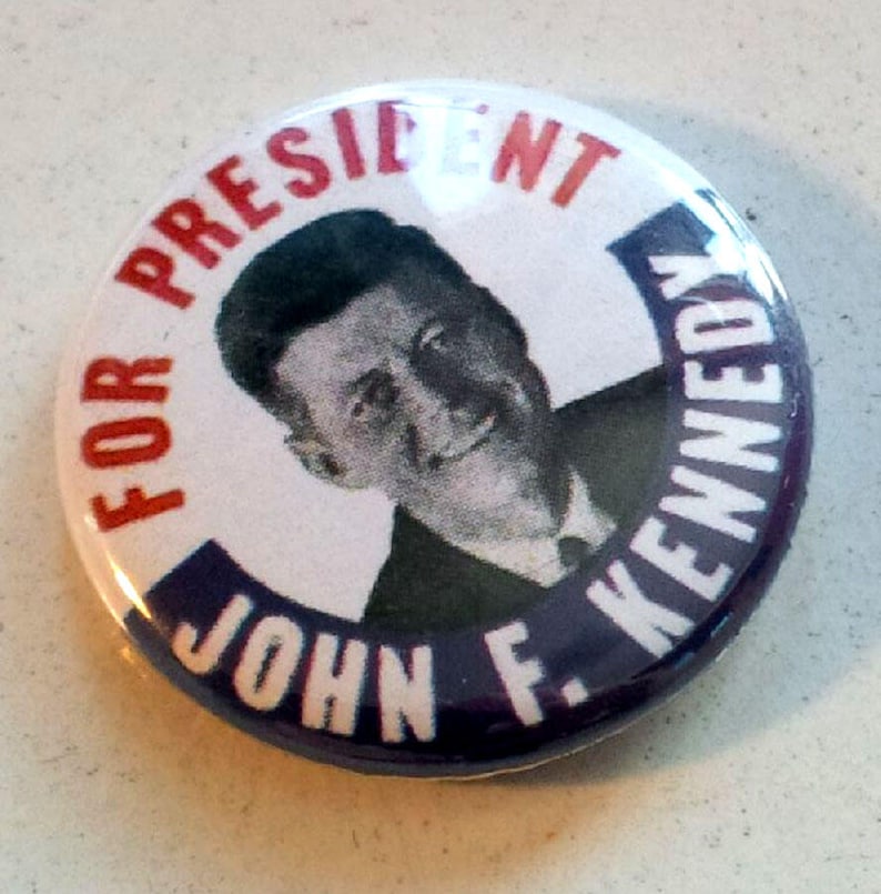 John F. Kennedy Genuine Imitation Campaign Button image 1