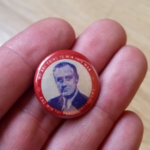 Franklin Delano Roosevelt FDR Genuine Imitation Campaign Button