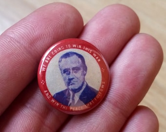 Franklin Delano Roosevelt FDR echte Nachahmung Kampagne Button