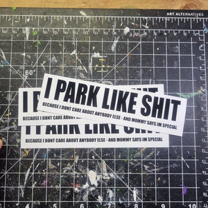 Slechte parkeerauto vinylsticker