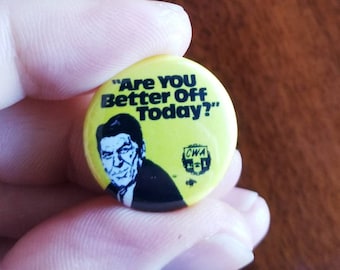 1980 Ronal Reagan Better Off Echte Imitation Kampagne Button