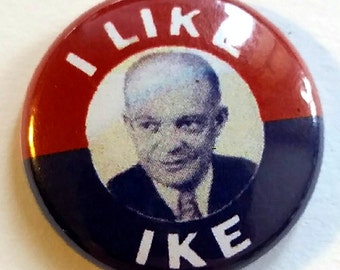 Ike Eisenhower Genuine Imitation Campaign Button
