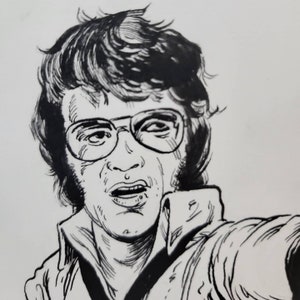 Karate Elvis original comic illustration