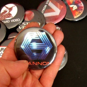 VHS Video Retro Logo Buttons Large