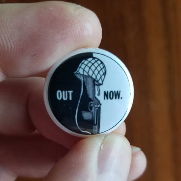 Anti War Vietnam Peace Button Replica