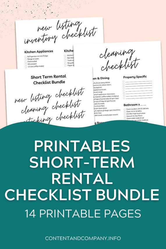 Bundle Shortterm Rental Listing Checklists Inventory Etsy