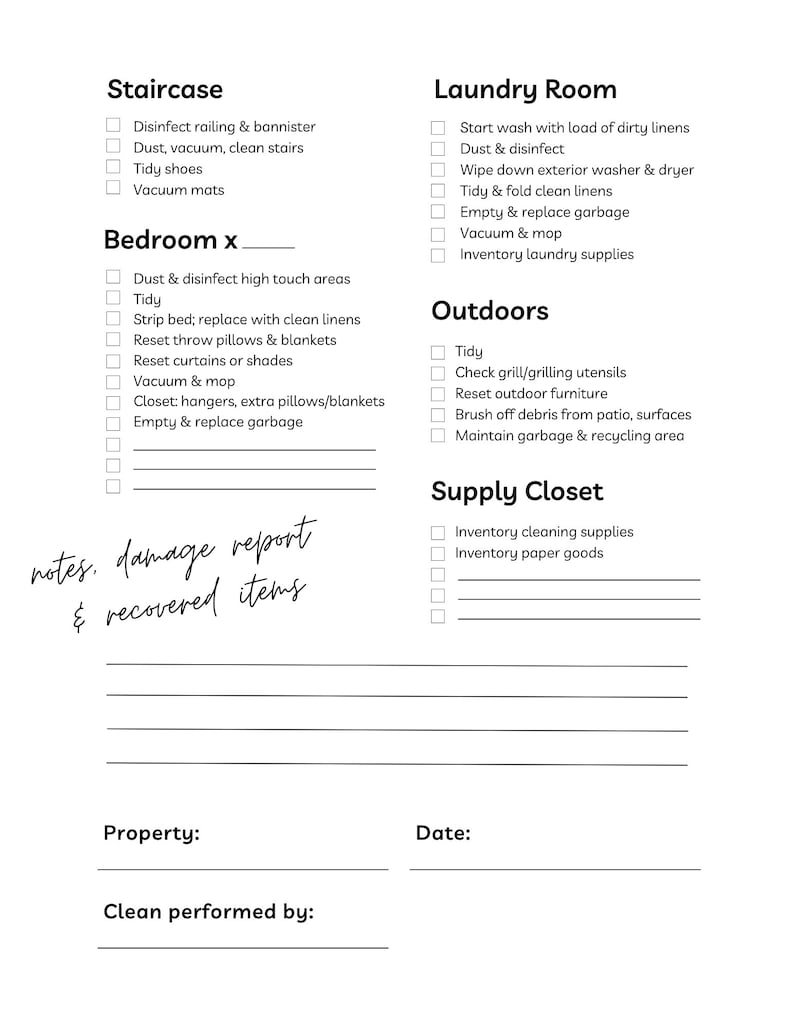 Bundle Shortterm Rental Listing Checklists Inventory Etsy