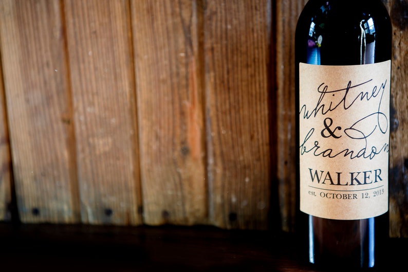 Qty: 1 Custom Kraft Wine Bottle Label