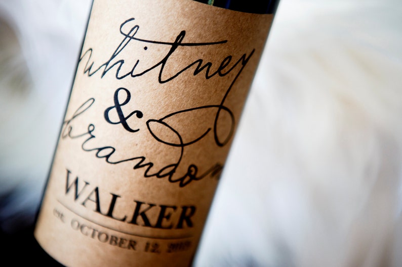 Qty: 1 Custom Kraft Wine Bottle Label