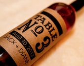 12 Custom Table Number Bottle Label