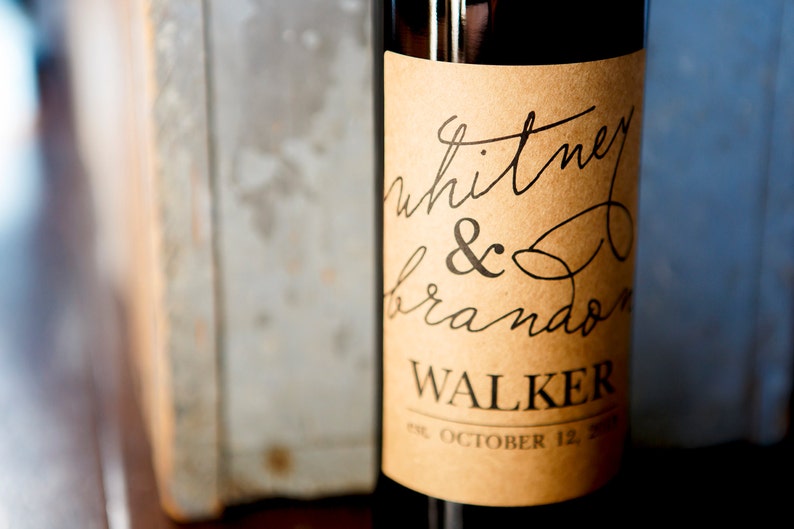 Qty: 1 Custom Kraft Wine Bottle Label