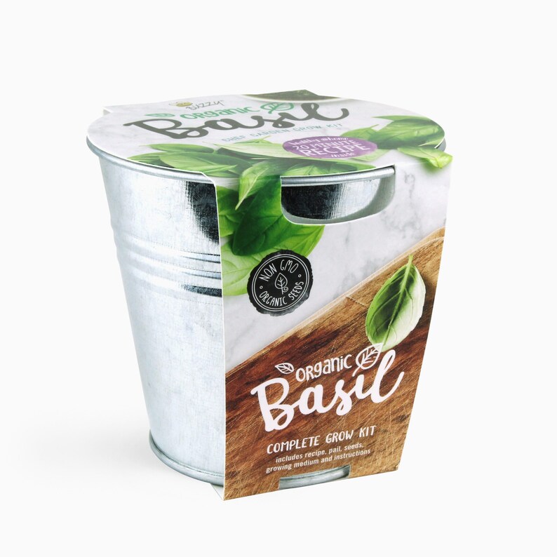 Basil Grow Kit Grow Your Own Herb Kit Vegetable Gardening Etsy