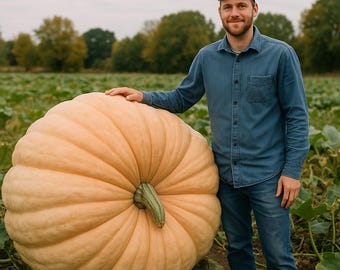 Atlantic Giant Pumpkin Seeds - NC Heirloom Pumpkin Seeds - Non GMO - Vegetable Gardening Grow Your Own Food