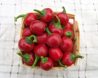 USA Heirloom Sweet Pepper Seeds - Red Cherry Sweet Peppers - Non GMO - Open Pollinated - Vegetable Gardening Grow Your Own Food