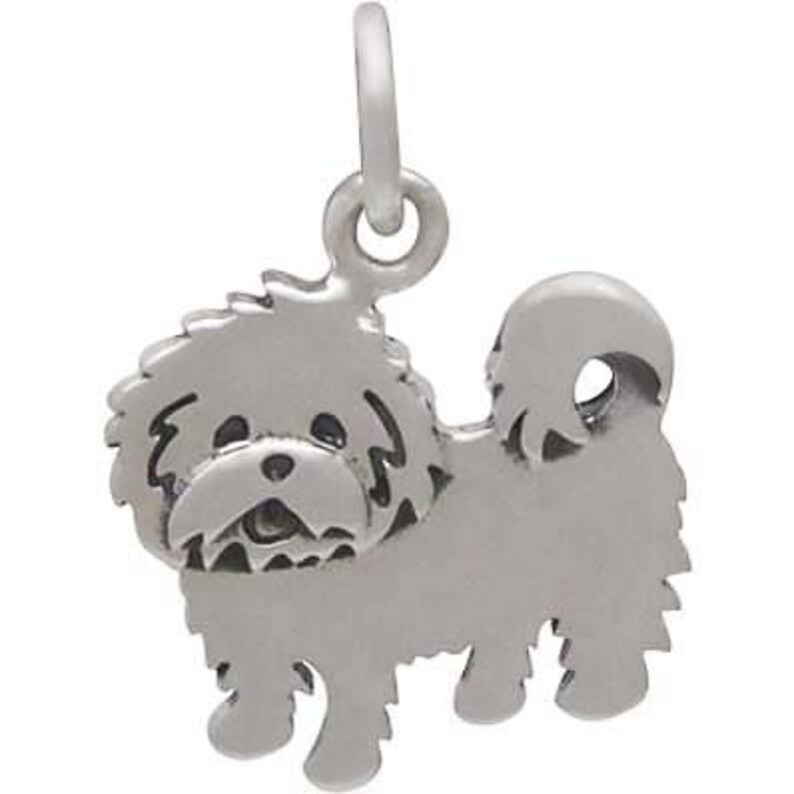 Maltese Dog Charm Sterling Silver Charm Necklace Pendant Etsy
