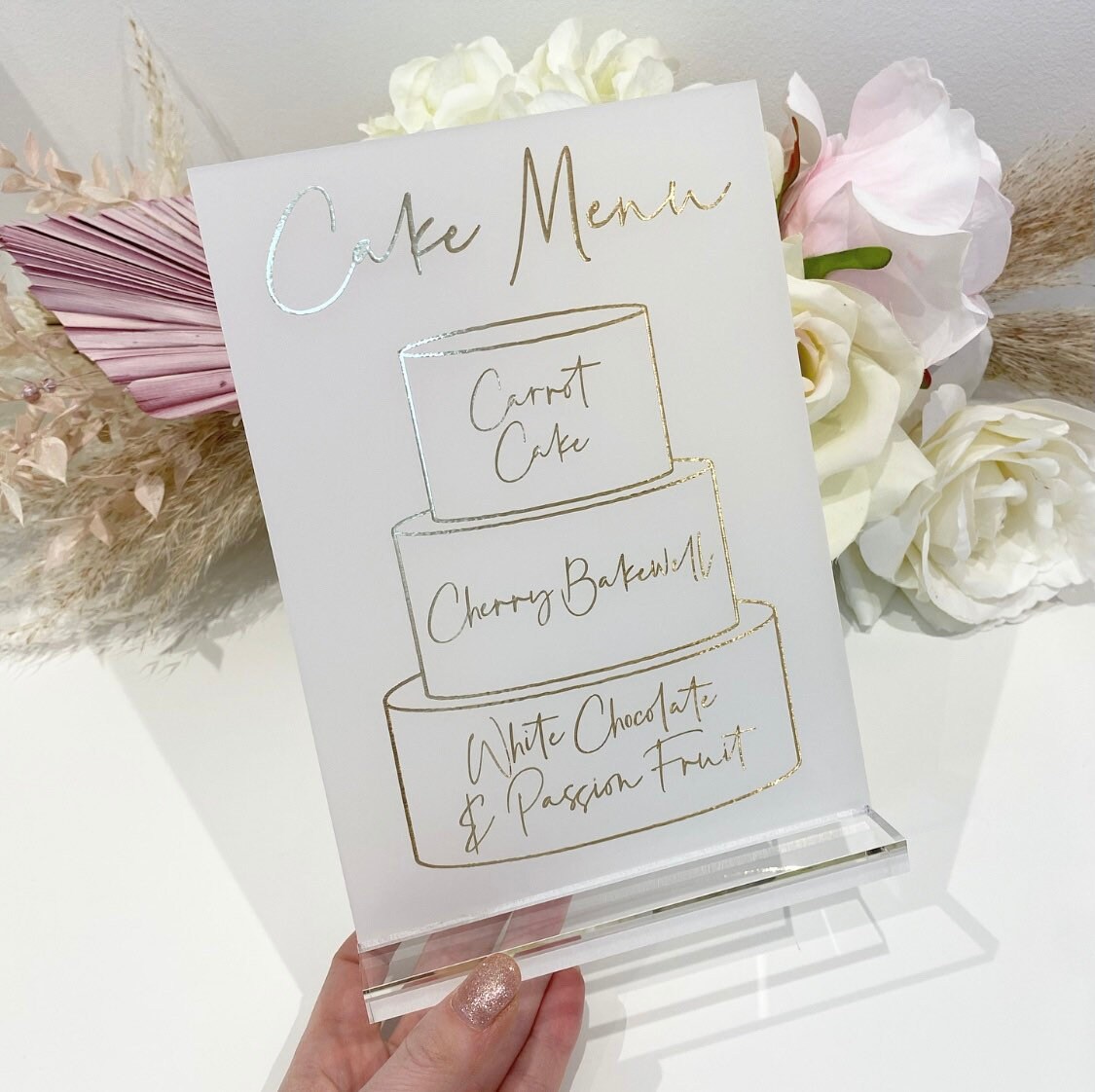 Cake Menu Sign Wedding Cake Sign Wedding Cake Flavour Sign Etsy
