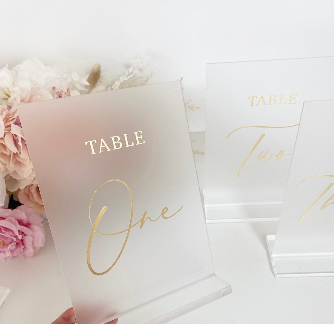 FROSTED PERSPEX Table Numbers Perspex Acrylic Perspex Table Etsy