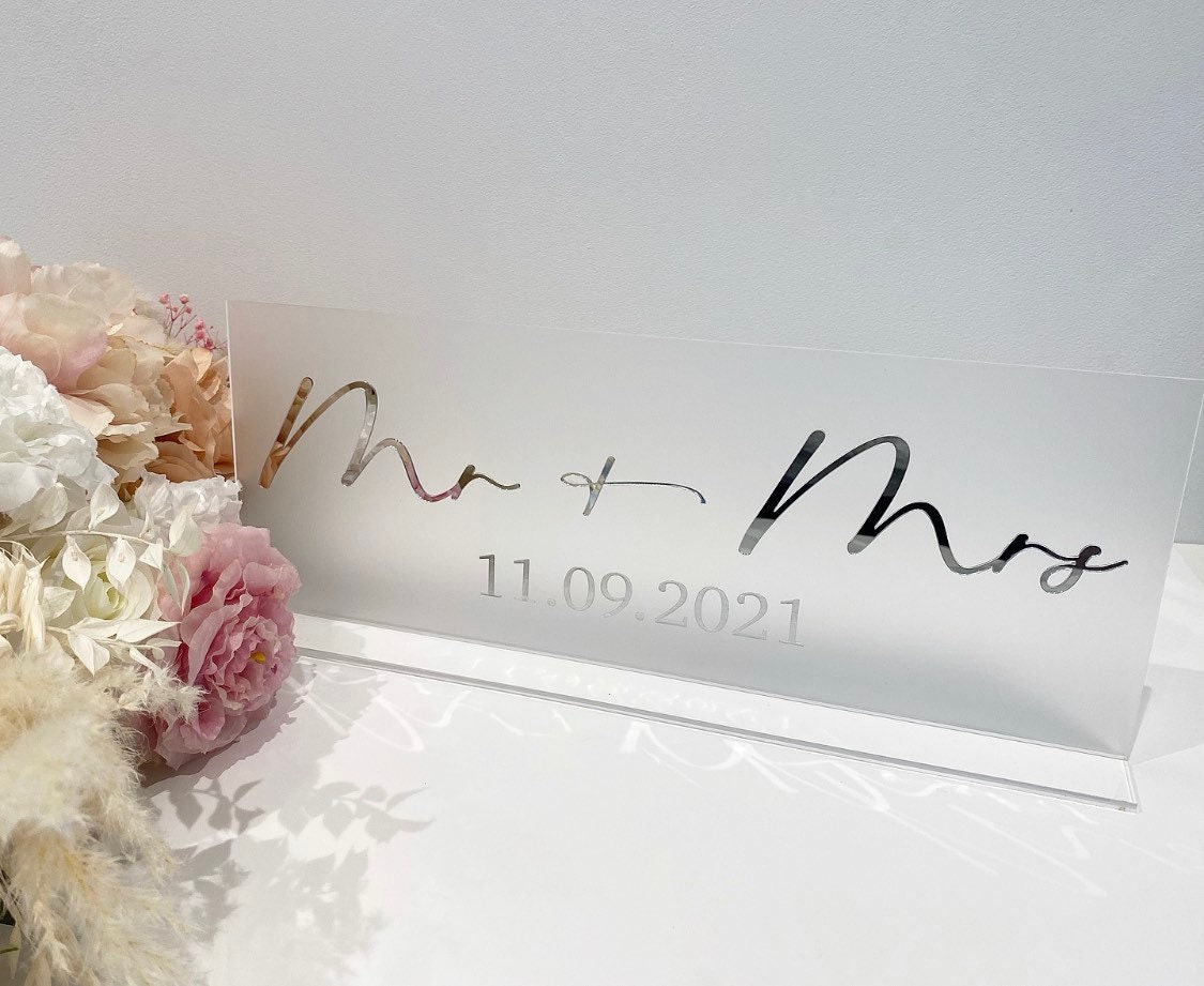 Reversible Top Table Sign 3D Top Table Sign- Mr & Mrs Sign- Wedding Top Table Sign/ Wedding Sign ...