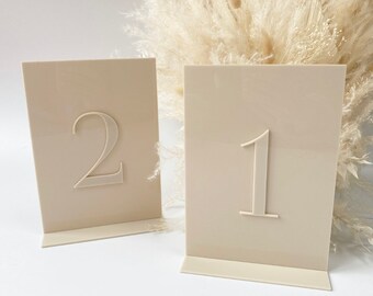 Acrylic 3D Table Numbers - Nude Blush- Arch Table Numbers- Nude Table Numbers- Perspex Table Numbers- Wedding Table Numbers