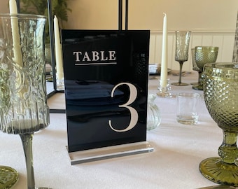3D Black Acrylic Table Numbers- Perspex- Acrylic- Perspex Table Numbers- wedding table numbers