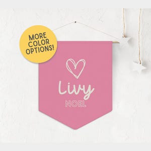Custom Name Pennant for Kids, Custom Wall Banner, Graphic Shapes Nursery Playroom Decor, Room Sign, Unique Birthday, Baby Shower Gift
