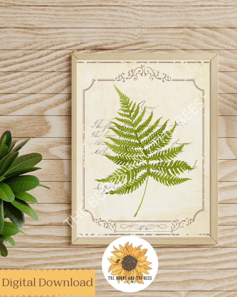 PRINTABLE Pressed Fern Digital Download Fern Decor Fern Art | Etsy