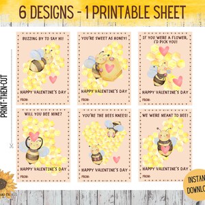 Bee Valentines Day Cards, Printable Cards, Cute Bees, Kids Valentine ...