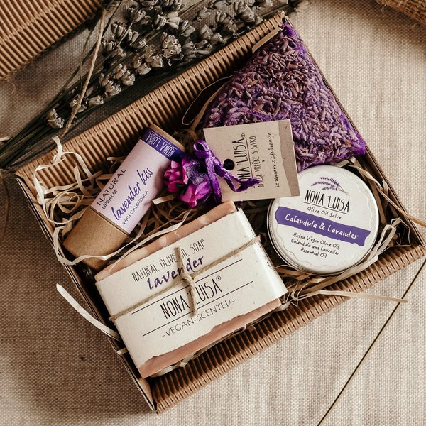Premium Lavendel New Mom Geschenkkorb | Muttertagsgeschenk | Neue Mama Geschenkbox, Verwöhngeschenk, Oma Geschenkbox, Selbstpflege Box, Spa Geschenkkorb