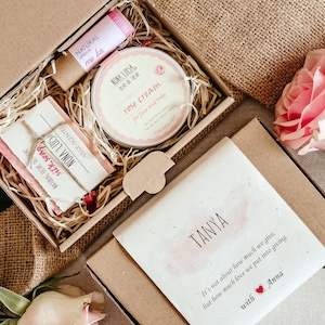 Personalisierte Rosen SPA Geschenkset I SPA Geschenkbox, Hautpflege Set, Happy Birthday Box, Selbstpflege Geschenkbox, Spa Geschenkkorb, 21. Geburtstagsgeschenk
