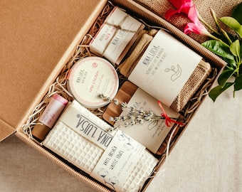 Abendrose Selbstpflege Geschenkbox | Pflegepaket | Geschenkbox für Frauen | Pflegepaket für Sie | Geschenkkorb | Lehrer-Geschenk-Box | Spa-Geschenkbox