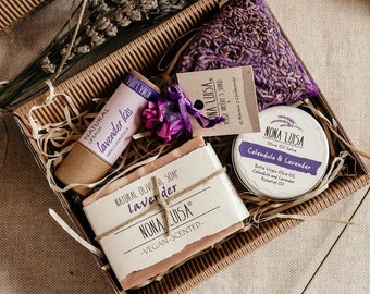 Confezione regalo per la cura personale alla lavanda premium / Pacchetto di cura / Confezione regalo per donne / Pacchetto di cura per lei / Cesto regalo / Confezione regalo per insegnanti