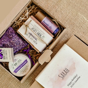 Personalized Lavender Birthday Gift Box | Self Care Kit | Gift Box for Women | Sympathy Gift Box | Teacher Gift Box | Stress Relief