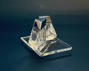 Postmodern Angelo Mangiarotti Salt + Pepper + Tray - Colle, Italy 1980s