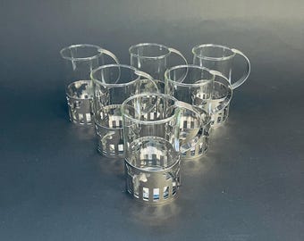 Sottsass Memphis Era - Set (6) Rare George Sowden Coffee Cradle Mugs - Bodum, Switzerland 1987