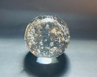 Medium Spherical Controlled Bubble Glass Object/Paperweight