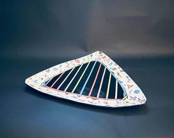 Dorothy Hafner Triangular Platter / Centerpiece - Dorothy Hafner Studio - Signed, Numbered - 1982