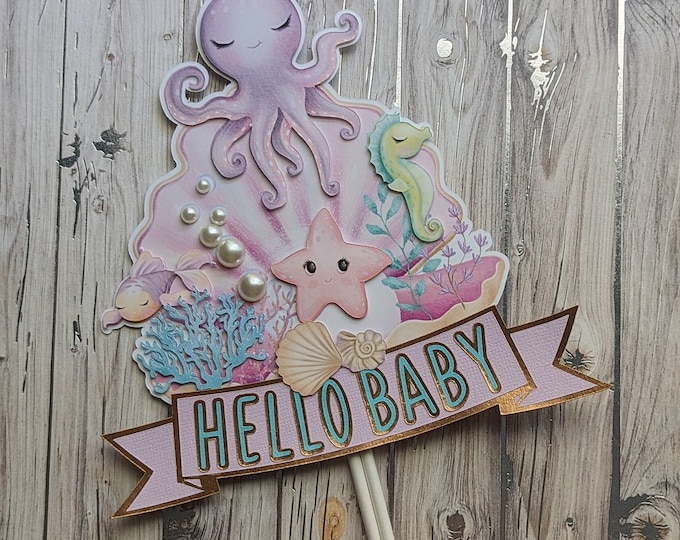 Under the Sea Animals Cake Topper - Handcrafted Ocean Creature Decor - Sea Animals Cake Topper - Under The Sea Baby Shower