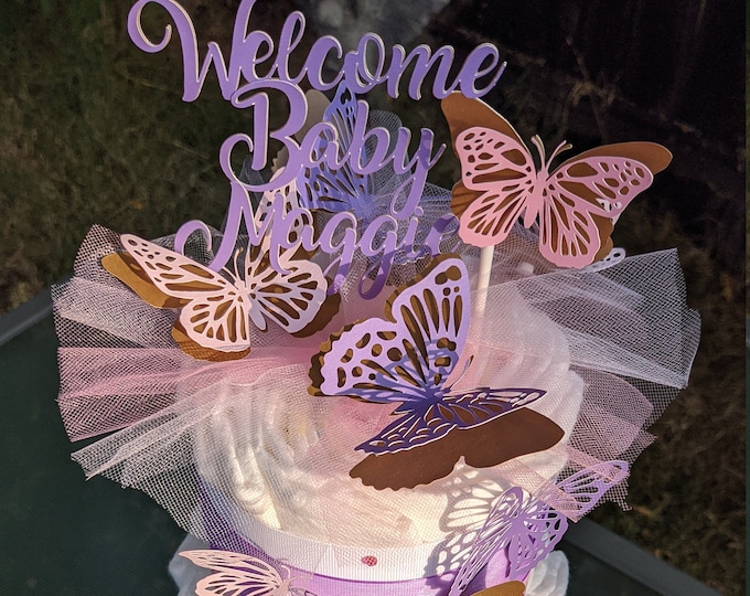 Butterfly Diaper Cake - Perfect Addition for Butterfly-Themed Baby Shower