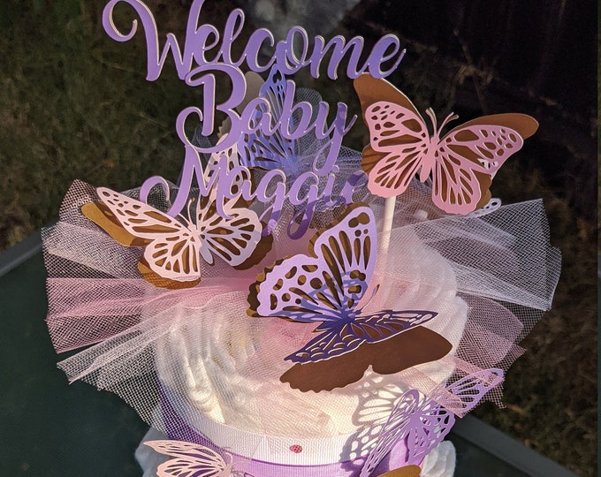 Butterfly Diaper Cake - Perfect Addition for Butterfly-Themed Baby Shower