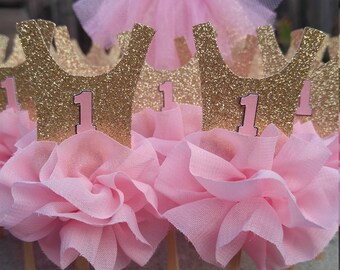 Ballerina Cupcake Toppers - Pink and Gold Tutu Cupcake Toppers - Cupcake Toppers for Ballerina - Birthday Tutu - Gold and Pink Cupcakes