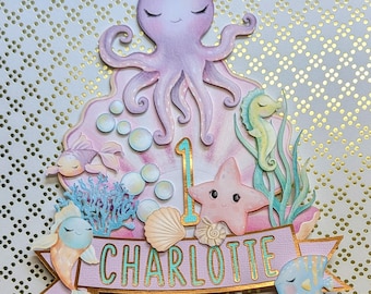Sea Animals Birthday Cake Topper: Handcrafted Ocean Birthday Decorations