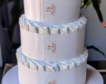 Ready to decorate Diaper Cake, Blank Diaper Cake for DIY, Plain Diaper Cake, Undecorated Diaper Cake 3 Tier (large), Baby Shower Diaper Cake