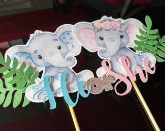 Gender Reveal Cake Topper, Elephant Cake Topper, Gender Reveal Cake, Boy or Girl, Elephant Gender Reveal, Cake Topper, Elephant Topper