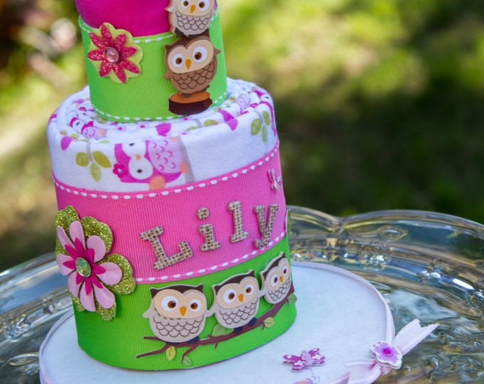 Blanket Cake Gift for Baby Shower, Baby Shower Gift for new parents, Owl Baby Shower Cake